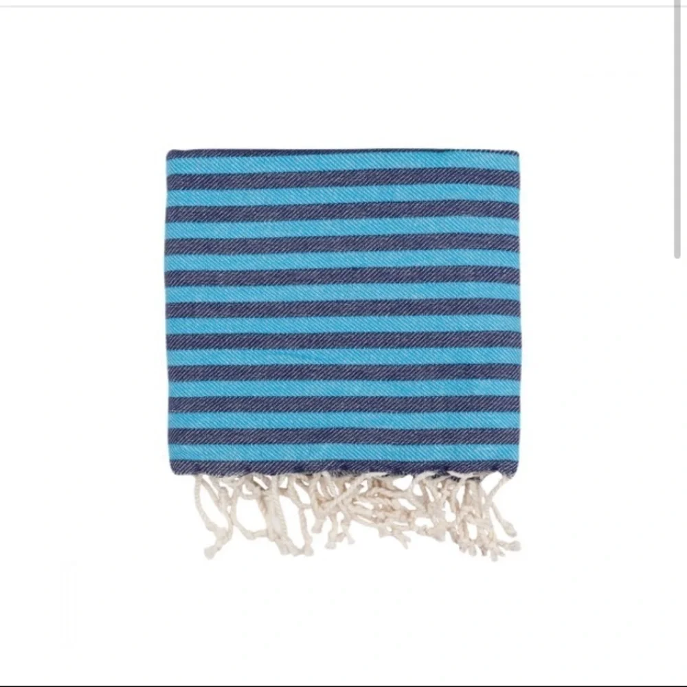 Herringbone striped woven Turkish cotton towel